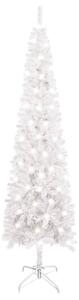 Slim Christmas Tree with LEDs White 150 cm