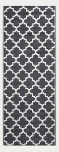 Homescapes Waterproof Black & White Outdoor Rug Runner 75 x 200 cm