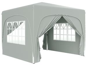 Outsunny 3 x 3m Pop-Up Gazebo Shelter, with Accessories - Light Grey