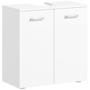 Kleankin Pedestal Under Sink Cabinet: Bathroom Vanity Storage Cupboard with Adjustable Shelf, White Colour Aosom UK