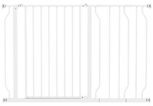 PawHut Dog Gate Dog Gate for Stairs Stays for Doorways, Corridors, Staircases, Firmly Upright When in Use, 75-115cm, White Aosom UK