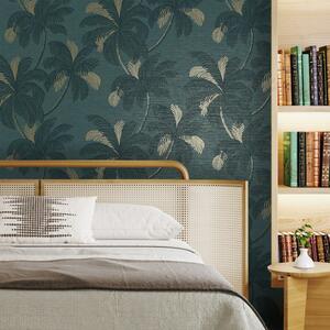 Palm Print Emerald Green Wallpaper
