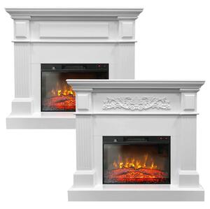 TUX White Electric Fireplace ElectricSun Free Standing Electric Fires, with Sound Effect, 3 Colour, with APP, L110xH102cm