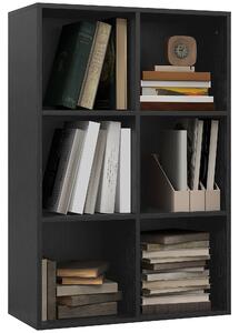 HOMCOM Six-Cube Bookcase - Black Wood Effect