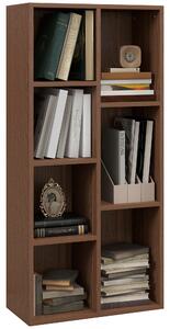 HOMCOM Seven-Cube Bookcase - Walnut Wood Effect Aosom UK