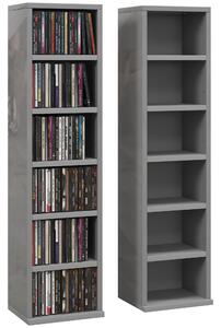 HOMCOM Set of Two 102 CD Storage Units - High Gloss Grey Aosom UK