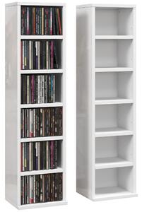 HOMCOM Set of Two 102 CD Storage Units - High Gloss White