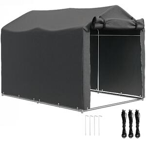 Outsunny 2.2 x 1.6 m Garden Storage Tent, Waterproof Anti-UV Bike Tent with Roll-up Zipper Door, Galvanised Outdoor Storage Shelter Carport for Bike, Motorbike, Garden Tools, Dark Grey