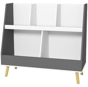 HOMCOM Kids Storage Shelf with 5 Compartments, Grey Aosom UK