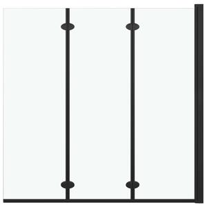 Folding Shower Enclosure 3 Panels ESG 130x138 cm Black
