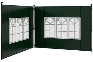 Outsunny Gazebo Side Panels with Windows, Replacement Sides for 3x3m or 3x6m Canopy, Weather-Resistant, 2 Pack, Green