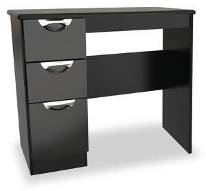 Beckett Gloss 3 Drawer Dressing Table | Cream White Black Light Wood | Roseland