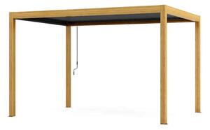 Selma Aluminium Garden BBQ Gazebo 4x3m in Oak