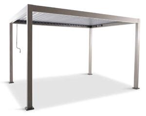 Selma Aluminium Garden BBQ Gazebo 4m x 3m with Light in Birch Effect