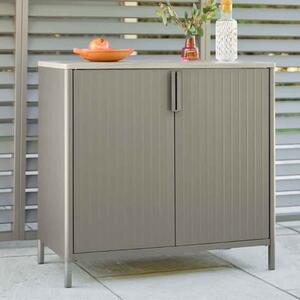 Selma Steel Outdoor Storage Cabinet with 2 Doors in Birch Effect