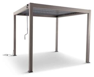 Selma Aluminium Garden BBQ Gazebo 3m x 3m with Light in Birch Effect