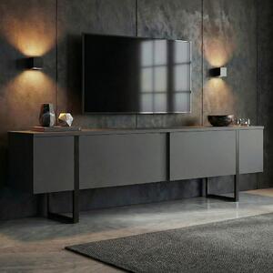 Nordic Wooden TV Stand with Metal Legs in Anthracite and Black