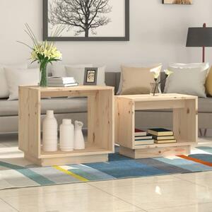 Nesting Coffee Tables 2 pcs Solid Wood Pine