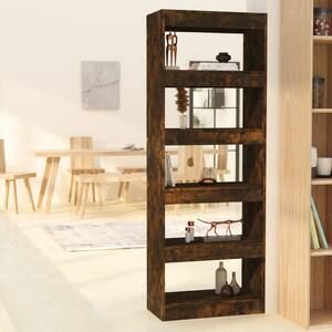 Book Cabinet/Room Divider Smoked Oak 60x30x166 cm Engineered Wood