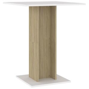 Bistro Table White and Sonoma Oak 60x60x75 cm Engineered Wood