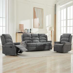 Rosenberg Fabric Recliner 3+1+1 Seater Sofa Set - Anthracite