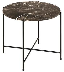 Alvina Large Marble Round Side Table - Brown Emperador