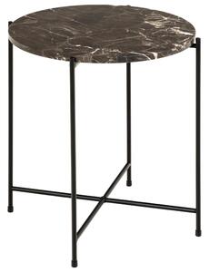 Alvina Small Marble Round Side Table - Brown Emperador