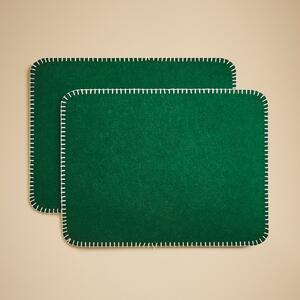 Set of 2 Felt Placemats Green