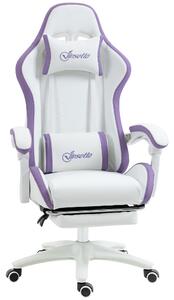 Vinsetto Gaming Chair, Recliner with PU Leather, 360 Swivel, Footrest & Lumbar Support, Purple Aosom UK