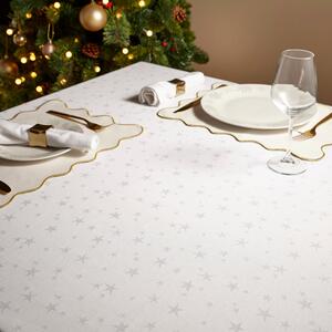 Hotel Luxury Christmas Star Cotton Tablecloth White