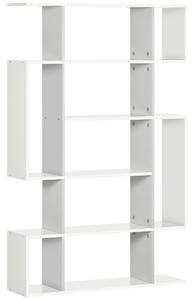 HOMCOM 5-Tier Bookshelf, Modern Bookcase with 13 Open Shelves, Freestanding Decorative Storage Shelving for Home Office and Study, White