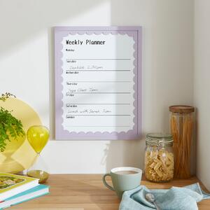 Scalloped Weekly Planner White Board Lilac (Purple)