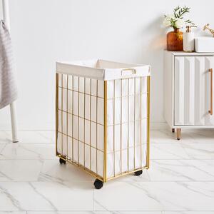 Set of Two Wire Laundry Baskets Gold