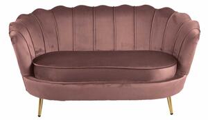 Tenir 2 Seater Sofa In Velvet With Gold Plated Leg - Pink
