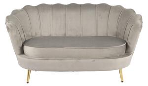 Tenir 2 Seater Sofa In Velvet With Gold Plated Leg - Light Grey