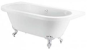 Bathstore Belmont Back to Wall Roll Top Bath with Silver Feet