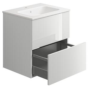 House Beautiful Ele-ment(s) Gloss White 600mm Wall Mounted Vanity with Basin