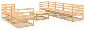 8 Piece Garden Lounge Set Solid Wood Pine