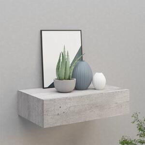 Wall-mounted Drawer Shelf Concrete Grey 40x23.5x10cm MDF