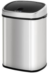 HOMCOM Automatic Sensor Dustbin, Stainless Steel Touchless Rubbish Bin, 48L, Silver