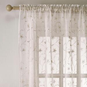 Belle Slot Top Ready Made Single Voile Curtain Cream