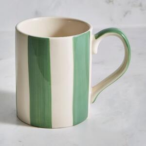 Hand Painted Green Stripe Mug Green