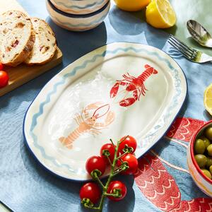 Ceramic Lobster Serving Platter Red