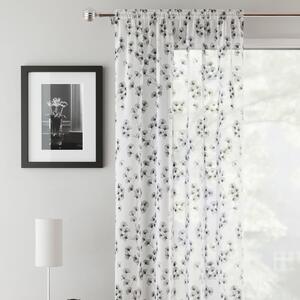 Delila Slot Top Ready Made Single Voile Curtain Black