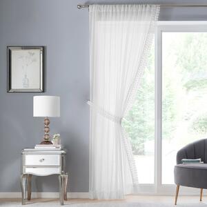 Windsor Slot Top Ready Made Single Voile Curtain White