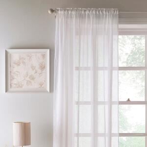 Eden Panel Slot Top Ready Made Single Voile Curtain White