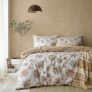 Sahara Floral Beige Duvet Cover and Pillowcase Set Beige