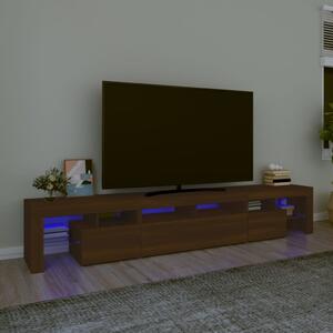 TV Cabinet with LED Lights Brown Oak 230x36.5x40 cm