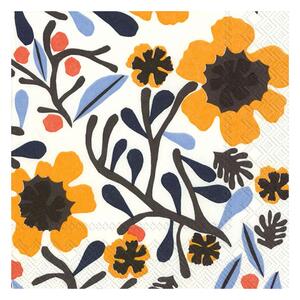 Marimekko Mykerö napkin 33x33 cm 20-pack White-yellow