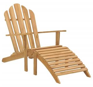 Adirondack Chair with Footrest Solid Teak Wood